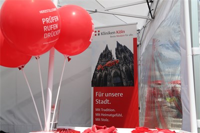 Info-Stand zum Thema Reanimation beim Radsportfest Köln. Foto: Dr. L. Lindenbeck