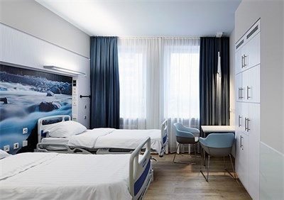 Patientenzimmer, Architekt: HDR GmbH, Fotograf: Joachim Grothus