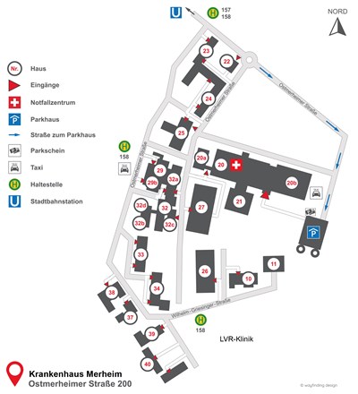 Gebäudeplan Merheim, © wayfinding design