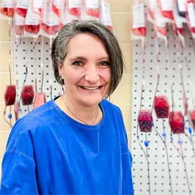 Tanja Winnen ist Leiterin der Herstellung im Zentrum für Transfusionsmedizin und appelliert: Blutspenden rettet Leben, ©Brock