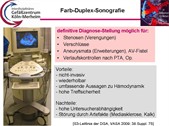 Folie mit Erläuterungen zur Farb-Duplex-Sonographie: Copyright: Dr. R. Horz